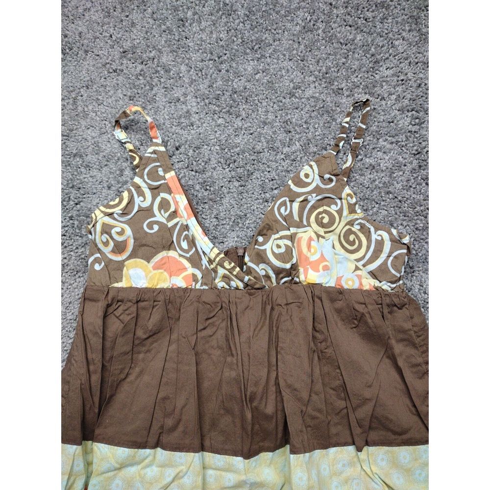 Vintage Ocean Pacific OP Strappy Sleeveless Halter Dress In Browns 11/13 Large - Picture 2 of 11